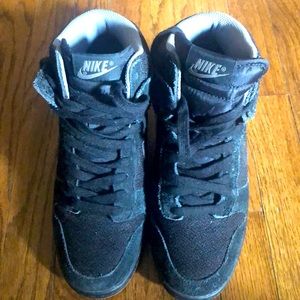 Black Nike wedge sneakers